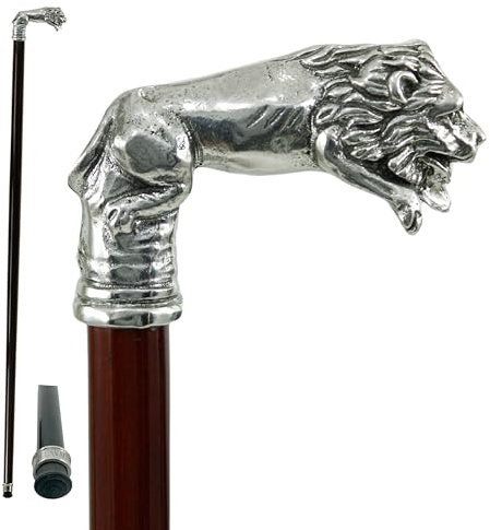 CAVAGNINI Bastón para Caballero, Hecho a Mano, Elegante Metal y Madera de Haya