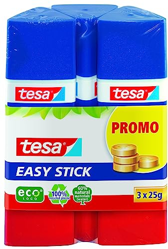 Tesa 57047 Easy Stick ecoLogo 3 X 25 G Promo 3 X 25 G, 3 Pezzi