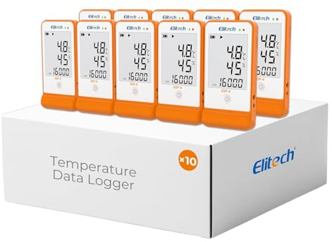 Elitech Digital Temperature Humidity Data Logger Pharmacy Refrigerator Thermometer Vaccine Fridge Temperature Monitor Max Min Value