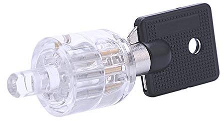 Loboo Idea Cerradura Tubular de 7 Pines/Cerradura de Ciruela de Siete Núcleos, Cilindro Transparente con Corte para Práctica y Visualización, Candado de Entrenamiento para Habilidades de Cerrajería