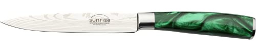 Rockingham Forge Sunrise Collection 15cm Couteau de Chef en Acier Inoxydable X40Cr13 et Poignée en Résine, Vert