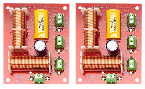 Hbaebdoo 2 altavoces de audio de 200 W 3 Crossover + rango medio + separadores de frecuencia de filtro de altavoces cruzados