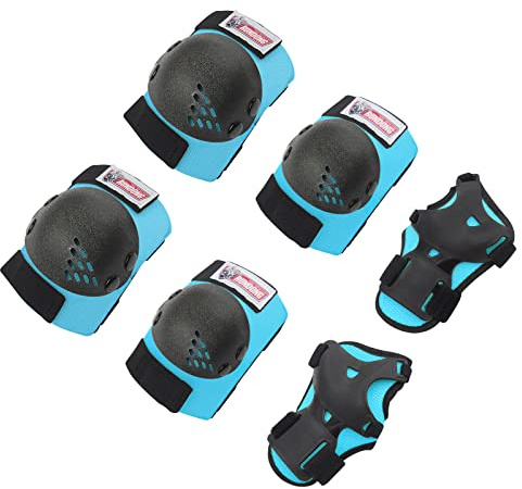 Kids/Youth Knee Pads Elbow Pads Wrist Guards Set for Kids Roller Skates, Scooter, Inline Skating, Cycling, BMX Bike, Skateboard, Riding, And Outdoor Extreme Multi-Sports Protective Gear Ice Skating