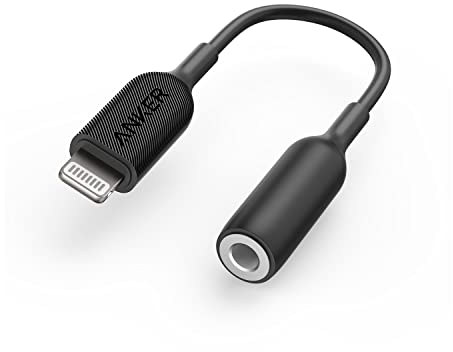Anker 3.5mm Audio Adapter with Lightning Connector (Black), MFi Certified Lightning to Female 3.5mm Dongle, Supports Volume Control and Mic for Headphones, Earphones, Earbuds, and More.