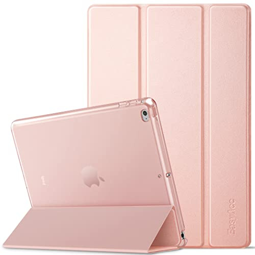 EasyAcc Hülle Kompatibel mit iPad Air 2 A1566/A1567 | Ultra Dünn Transluzent Matt Rückseite Abdeckung mit Auto aufwachen/Schlaf,Roségold