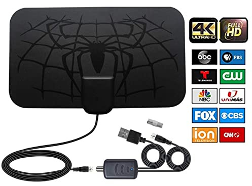 2025 Upgraded Digital HD TV Antenna Indoor for Smart TV,980+ Miles Long Range Amplifier Antennas TV Signal Booster for Local Channels,Support 4K 1080p ATSC/ISDB-T/DVB-T/DVB-T2 All Smart/Old TVs (D-01)