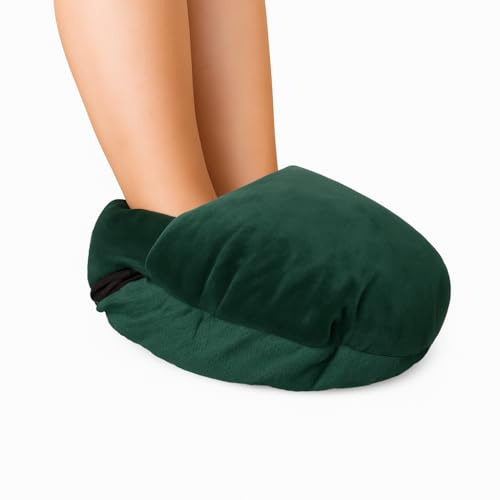 Virsus Scaldapiedi Elettrico riscaldato 500Watt 3248 con rivestimento in pile, fondo antiscivolo, tasca interna in calda pelliccia. Scaldino per crampi e sollievo dal dolore, Vari Colori (Verde)