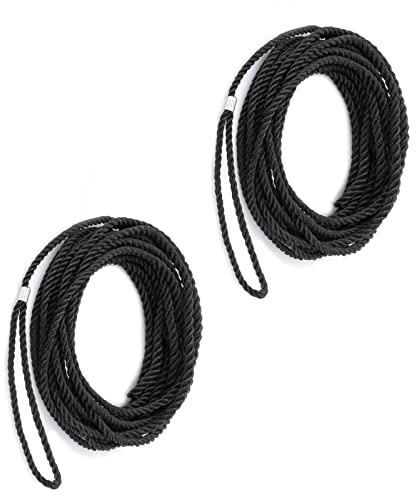 Extension Ladder Replacement Rope Compatible with Werner AC30-2 Extension Ladder - Works with All Aluminum & Fiberglass Extension Ladders Parts #6316509 (Black, 2 Pack)