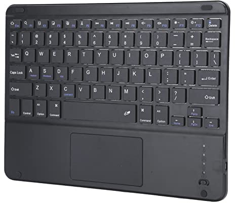 Zunate Clavier BT3.0 sans Fil, Clavier Compact Portable Ultra-Fin avec Pavé Tactile, Portée de Transmission de 10 M pour/pour iOS/pour (Noir)