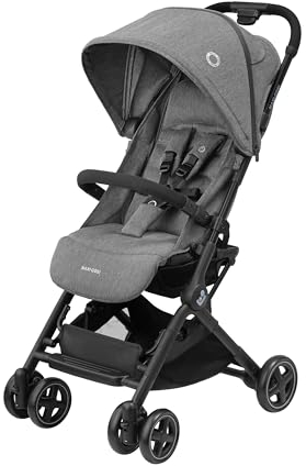 Maxi-Cosi Lara2 Pushchair, 0-4 Years, 0-22 kg, Baby Stroller, Lightweight & Compact Stroller, 3 Recline Positions, Lie-Flat position, Automatic Fold, Shoulder Strap, Rain Cover, Select Grey