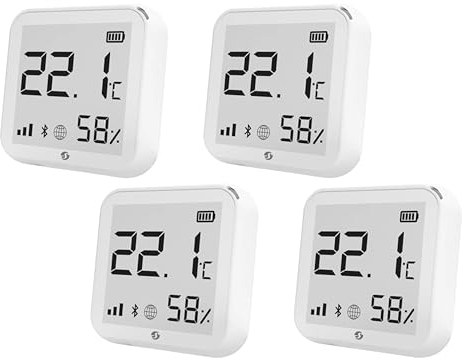Shelly WLAN Temperatur & Feuchtigkeitssensor, H&T, Batteriebetrieb, weiß, 4 Stück