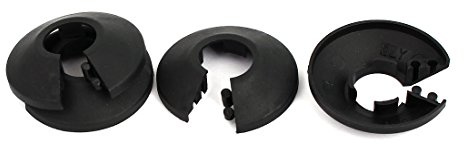 4 schwarze 5/8-Loch-Wandabdeckungen, passend für 1,6 cm Rohr, PP-Flansch, Rohrabdeckung, Dekoration, Kragen, Rohrabdeckung, Heizkörper für Wandrohr, Rohrlochabdeckplatte, Rohre, Rohrverschraubungen