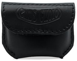 Ends Cuoio Porta Telepass in Pelle per Manubrio Moto Compatibile con Harley Davidson, BMW, Indian - Accessori Moto, Gadget - 100% Made in Italy (Nero, Slim)