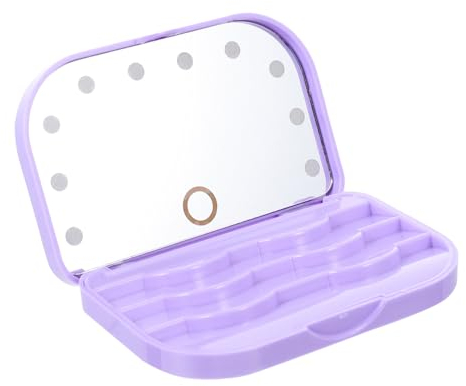 MAGICLULU 4 Stück LED-Lampe Wimpern kasten Wimpernhalter led schminkkoffer Behälter für falsche Wimpern Fall für falsche Wimpern Spiegel Wimpernzange Wimpernbehälter-Etui Wimpern Organizer