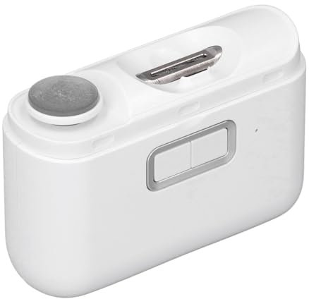 Yunir Tagliaunghie Elettrico 2 in 1 con Lucidatore e Luce LED, Portatile e Ricaricabile Tramite USB, Tagliaunghie Elettrico Automatico per Unghie, Plastica e Acciaio Inossidabile, Bianco