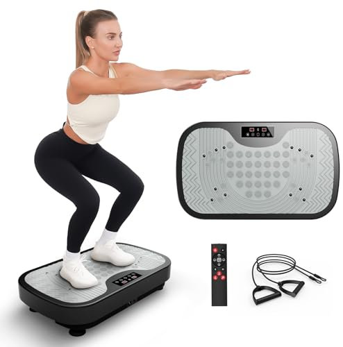 JOROTO JV30 Piastra vibrante | Allenamento per tutto il corpo a casa| 9 modalità di vibrazione | 99 livelli di vibrazione | con bande di resistenza a distanza | Capacità di carico 150kg