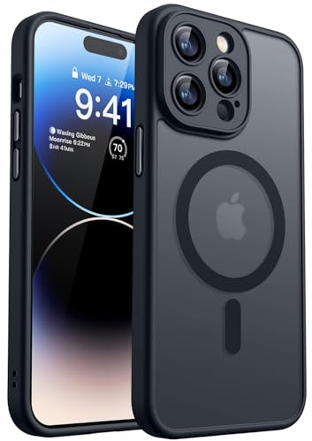 CANSHN für iPhone 14 Pro Max Hülle mit Kameraschutz, Schwarz