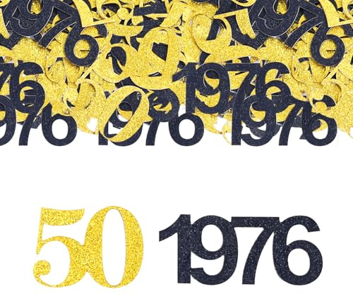 GoldRock Konfetti 50 Geburtstag Deko Groß 3,5-5cm,100 Stk Deko Goldene Hochzeit 50 Tischdeko 1976,Deco 50. Geburtstag Mann Frau,Streudeko 50 Geburtstage,Tischdeko 50. Geburtstags,Geburtstagsdeko 50