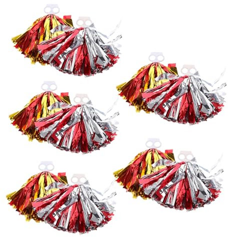 WOONEKY 10stücke Cheer-pom-poms Metallische Blumenbänder Pe-Material Für Cheerleading-sportveranstaltungen Lebendige Farben Für Attraktivität Kompakte Für Tragbare Nutzung