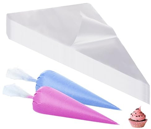 (100 unidades) Mangas pasteleras desechables, 31×21 cm, manga pastelera para croquetas, saco pasteleiro, piping bag grande para decorar pasteles, tartas y galletas, ideal para repostería casera.