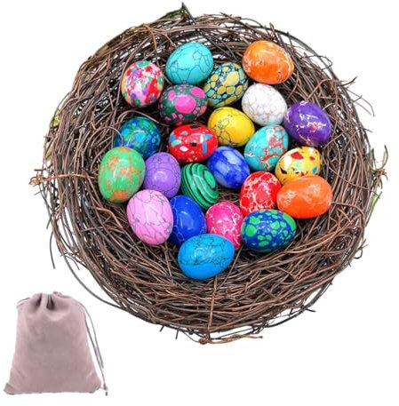 Knubbuf Easter Decorative Eggs, Crystal Easter Eggs, Ostereier Pastellfarben, Deko-Ostereier Aus Glas, Natürlicher Polierter Stein, zum Selbermachen und Als Osterdekoration (Zufällige 10 Artikel)