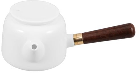 Alipis 1 Set Teiera Teiere Bollitore Teiera Vintage Teiera Teiera Kung Fu Ceramica Bianca