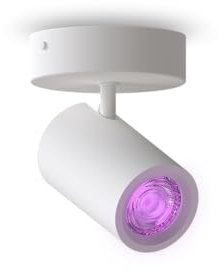 CALEX foco de techo LED inteligente de una luz (redondo), orientable, colores RGB y luz de fría a, regulable, control por aplicación y voz, blanco