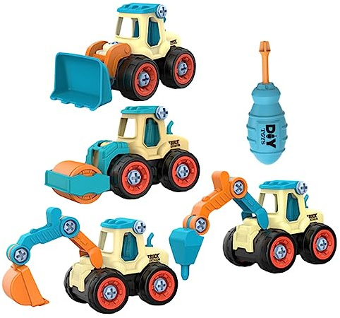 Camion D’ingénierie D’assemblage 1 Set en Plastique pour Garçon et Filles | Démontable, Stimule L’apprentissage de L’architecture en Jeu, Adapté Bébé et Garçon et Filles