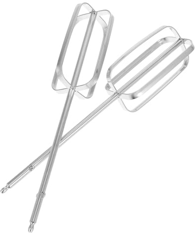 Ricambio Sbattitore Elettrico in Acciaio Inox 2 Pezzi per Trapano | 4 Configurazioni Incluse, Pulizia Semplice e Uso Rapido, Colore Argento, Accessori per Cucina