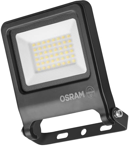 OSRAM ENDURA FLOOD PC 30W LED-strålkastare, 3000K varmvit, 3000 lumen, IP65-strålkastare miljövänlig, 110° strålvinkel, 100 lm/W, grå,2-Pack