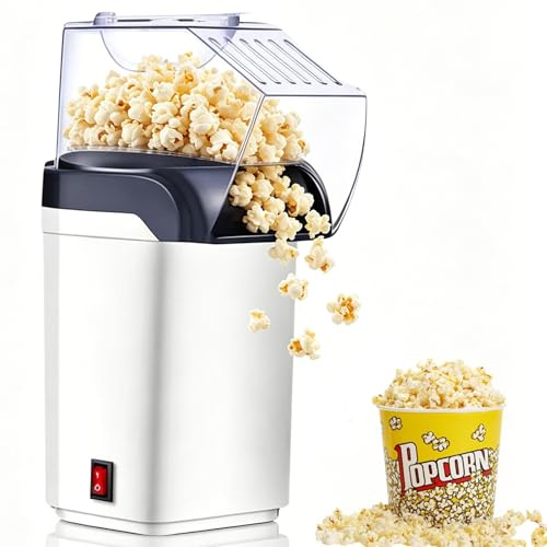 Machine à pop-corn 1200 W, machine à pop-corn à air chaud avec verre doseur pour la maison, pop-corn rapide en 2 minutes, saine et sans huile, sans graisse, parfaite pour le home cinéma, les soirées