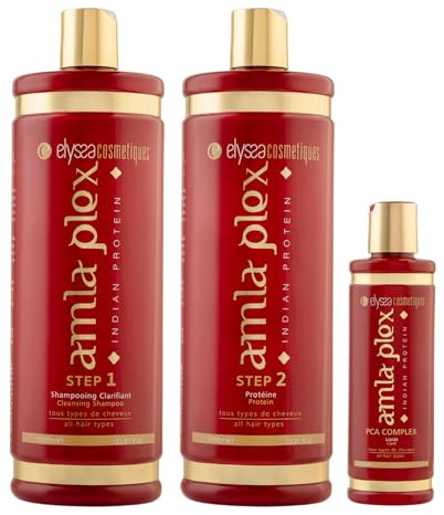 Kit Lissage Indien Amla Plex - 2x1L + Soin Cheveux PCA 200ml | Lissage Longue Durée, Fortification, Anti-Chute et Nutrition Intense | Pour Cheveux Secs, Ternes et Fragiles (Kit 2x1L)