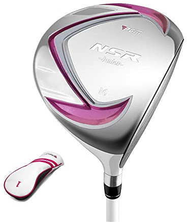 1#/5# Wood Club Pole Junior NSR palos de golf para diestros niños y niñas, conductores de golf, eje de grafito de hierro Hybird con cubierta para cabeza (rosa, 3-5Y(1#))