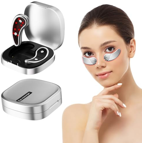 Dispositivo per massaggio oculare con luce rossa, Eye Beauty EMS elettrico, per eliminare le occhiaie, massaggiatore oculare favorisce una pelle giovane e luminosa per borse e rughe