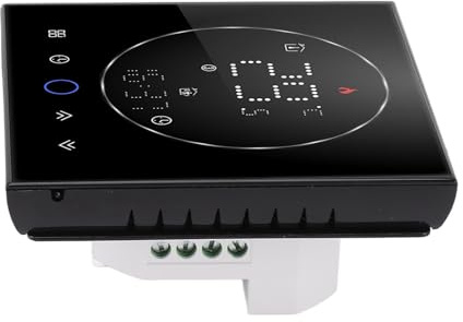 LiebeWH Smart Termostat Programmerbar Infälld LED-skärm Temperaturregulator AC95 Till 240V 41 Till 95F Kontrollområde Pekpanel för Rumskontor Vattenuppvärmning Elpanna (Svart)