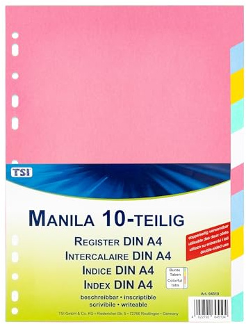 TSI 64510 Register aus stabilem Manila-Karton 10-teilig, Taben