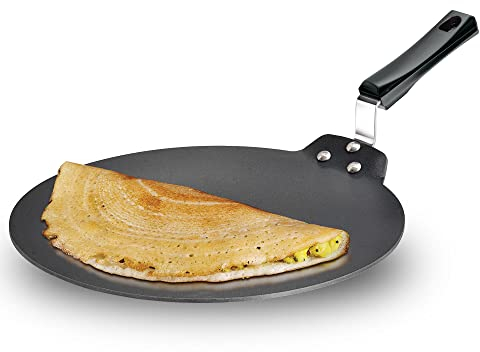 Futura Hawkins Q41 Antiadherente Dosa Tava Plano/Plancha, Negro, 11