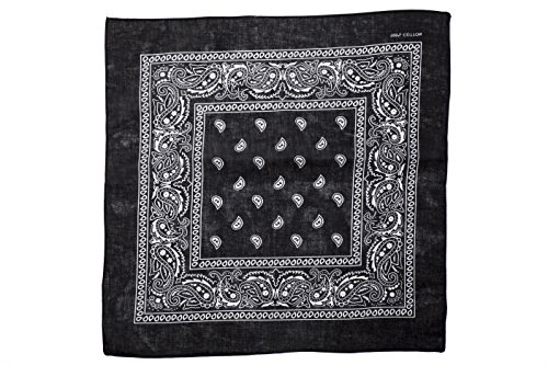 shenky 12er Pack Bandana Kopftuch Bikertuch Halstuch Paisley Muster Hunde Tuch Tücher schwarz apfelgrün rot weiß 100% Baumwolle (schwarz)