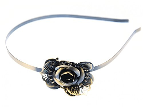 Miniblings Haarreifen Blume Haarreif Romantik Haarschmuck Rose Bronze Blüte - Handmade Modeschmuck I Haarschmuck Haarclips Haarklammern