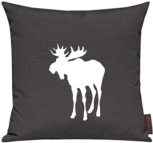 Shirtinstyle Sofakissen, Kissenbezug, Kissenhülle, Tiere Dein Lieblings Tier Elch, Größe 40 x 40cm, Farbe Anthrazit