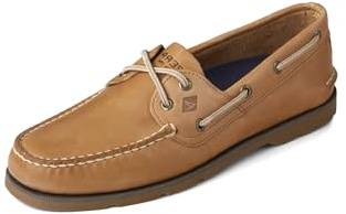 Sperry Men's Leeward 2-Eye Leather Boat Shoe, Sahara/Tan, 10
