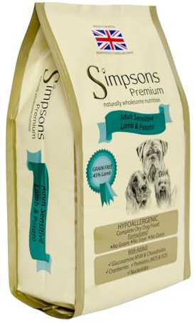 Simpsons - Cibo per cani Adult Sensitive, con agnello e patate, per cani adulti, 200 g