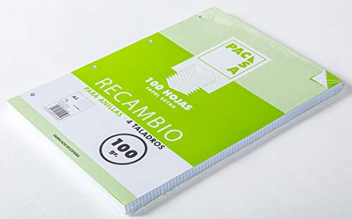Pacsa 21050 Ramette de 100 feuilles A4 perforées à petits carreaux