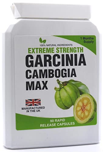 90 Capsules Garcinia Cambogia Max Pure Extreme Weight Management Detox Capsules 1500mg Daily Dose Dieting UK Manufactured