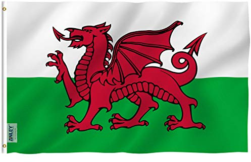 ANLEY Fly Breeze 3x5 Foot Wales Flag - Vivid Color and UV Fade Resistant - Canvas Header and Double Stitched - Welsh National Flags Polyester with Brass Grommets 3 X 5 Ft