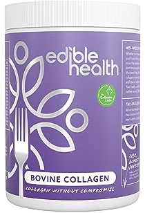 Edible Health Collagen Powder 400g, Types 1 & 3 Protein Peptides, 18 Amino Acids, Hydrolysed Bovine Collagen Supplement, Paleo Keto Kosher Halal