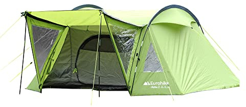 Eurohike Ribble 2 Tent for 2 People with Sewn in Groundsheet, 2 Man, Lightweight, Easy to Pitch, Includes King Poles, Backpacking, Festivals, Weekend Trips, Wild Camping, Hiking, 3000mm HH, Green
