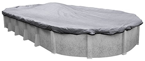 Pool Mate 402141-PM Mesh Winter Oval Aufstellpool Abdeckung 6,4 x 12,5 m, 3, Grau/Schwarz