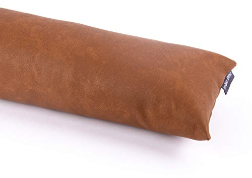 SCHÖNER LEBEN. Zugluftstopper Fenster Kunstleder in toller Uni-Camel-Optik, Auswahl:90cm Länge