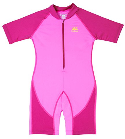 Nozone Girls Bahia One-Piece Sun Protective UPF 50+ Swimsuit in Bahama/Fuxia, 6